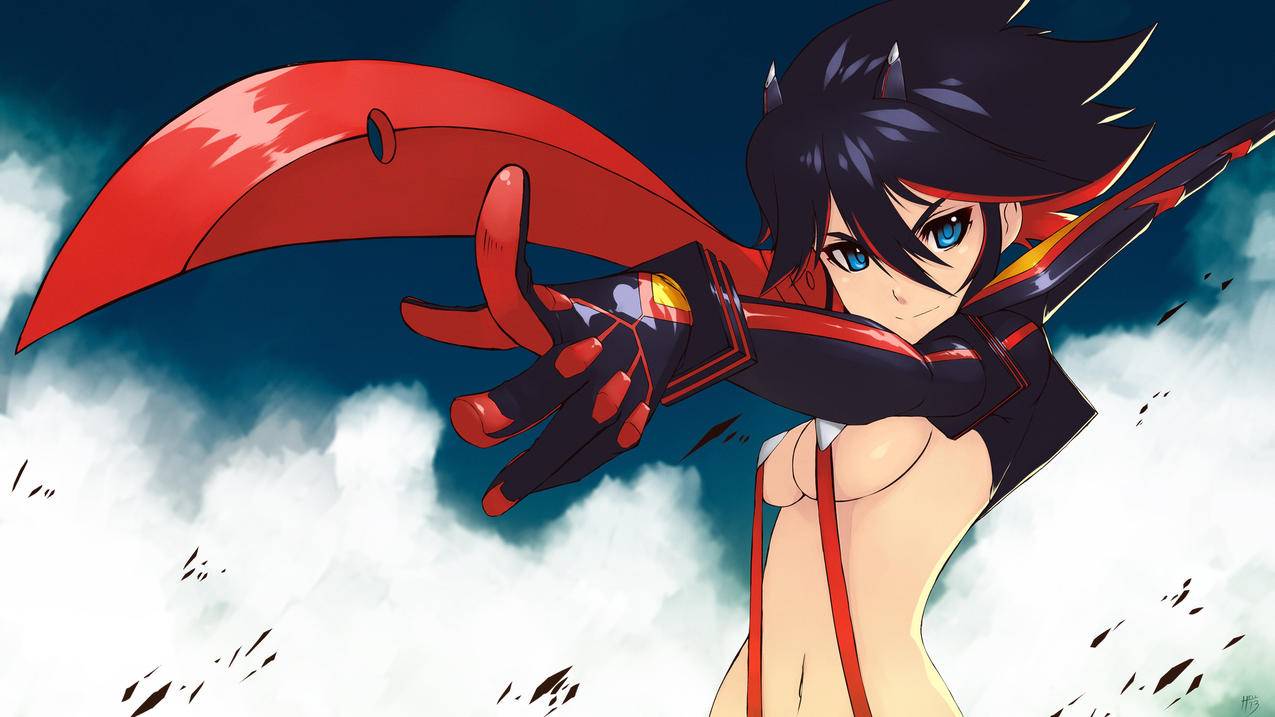 脚下,胸部,蓝眼睛,KilllaKill,MatoiRyuuko,动漫,动漫