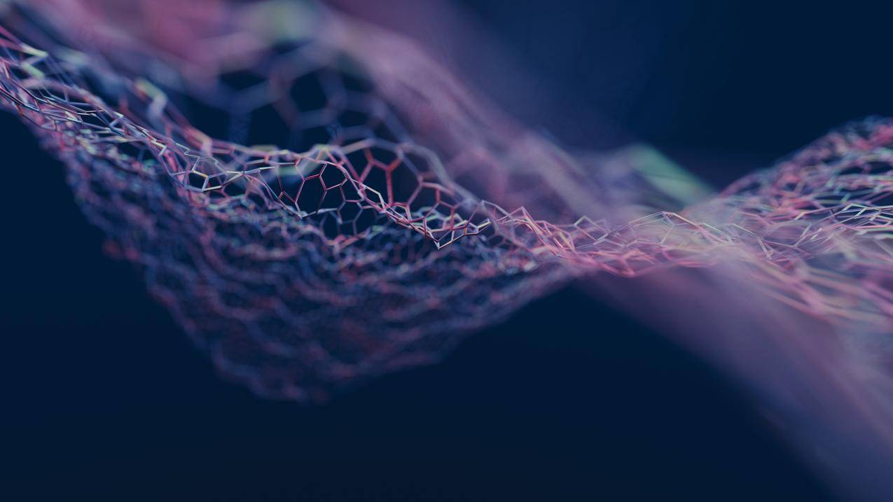 digitalart,抽象,3DAbstract,模糊,bluebackground,网格,几何,六边形,Fedora的,Fedora29,3D