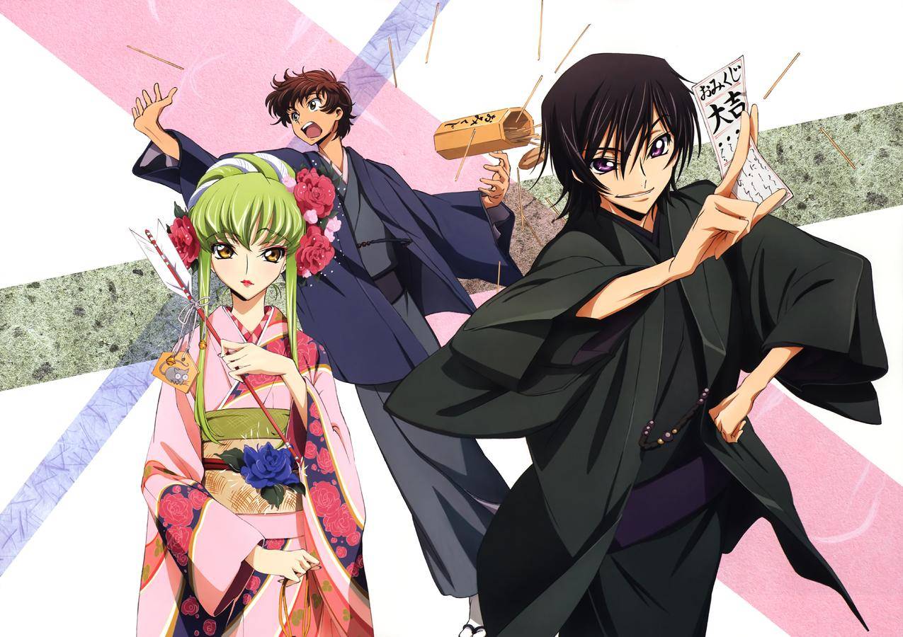 科迪格斯,KururugiSuzaku,LamperougeLelouch,CC,动漫,和服
