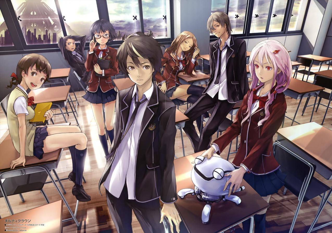 Redjuice,动漫,GuiltyCrown,动漫,YuzurihaInori,校服,KuHouialasia,KuasakaNon,MunjouHayle,OumaShuu,SamukawaYahiro,TAMADATESOTA,漫画,教室,学校