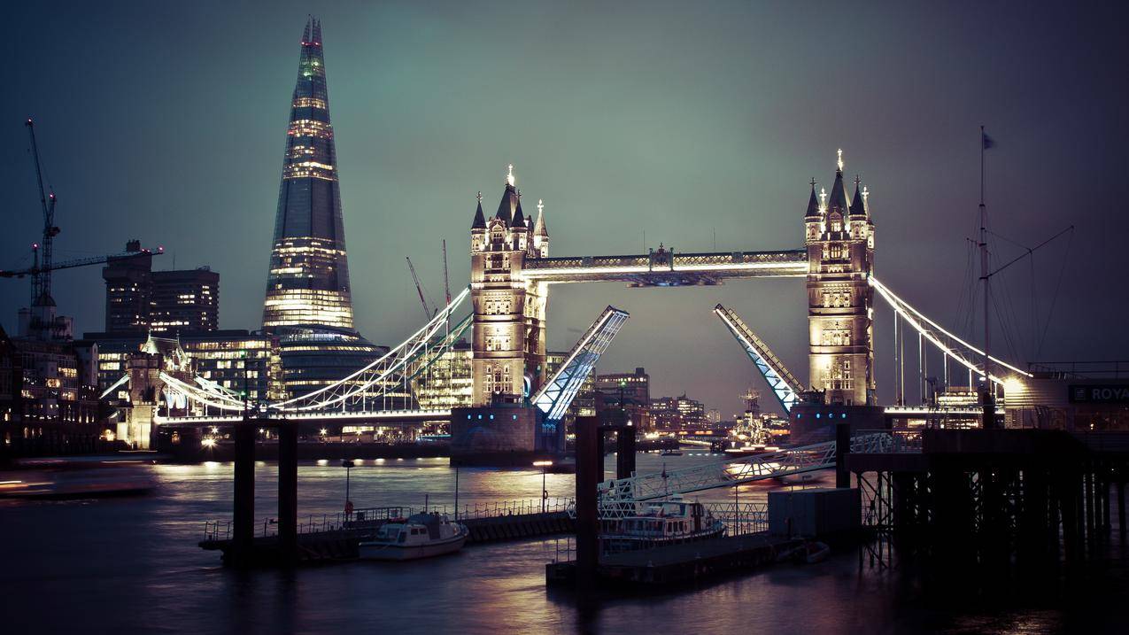 城市,灯光,伦敦,TowerBridge