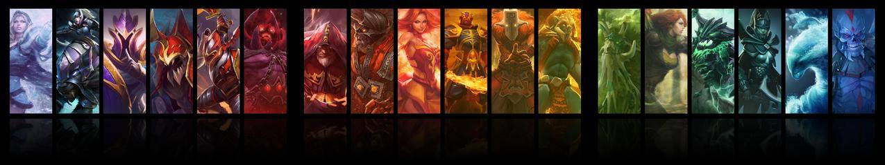 DOTA2,视频游戏,三重屏幕,拼贴