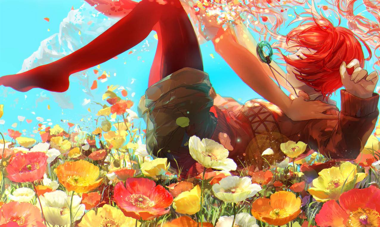 红头发,腿,MahoutsukainoYome,animegirls,HatoriChise,鲜花,动漫,多彩