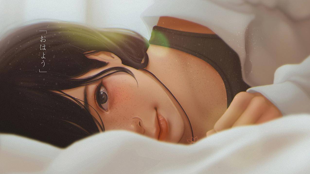 stare,layingonside祈祷,动漫