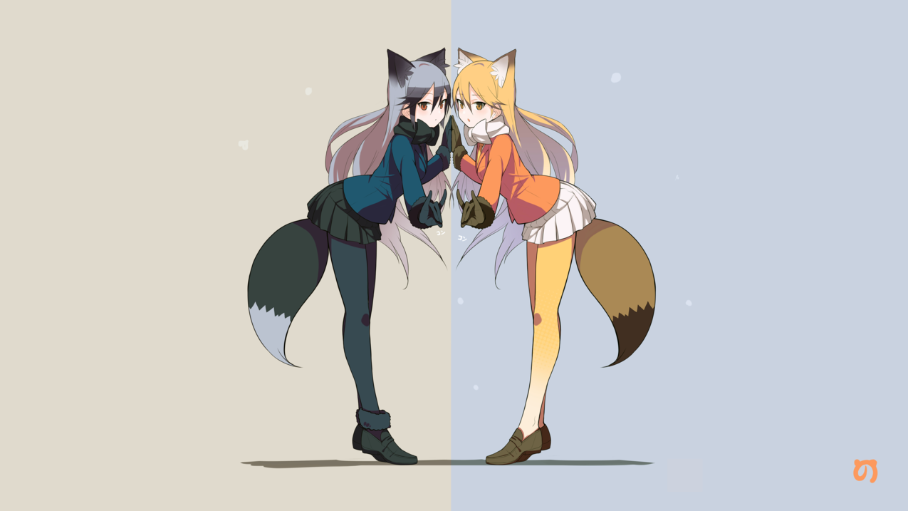 狐尾,克莫诺弗里德,RedfoxKeOnfurRead,SilverfoxKeOnfurRead,踮脚,动物,狐猴,KunSunimimi,动漫,动画