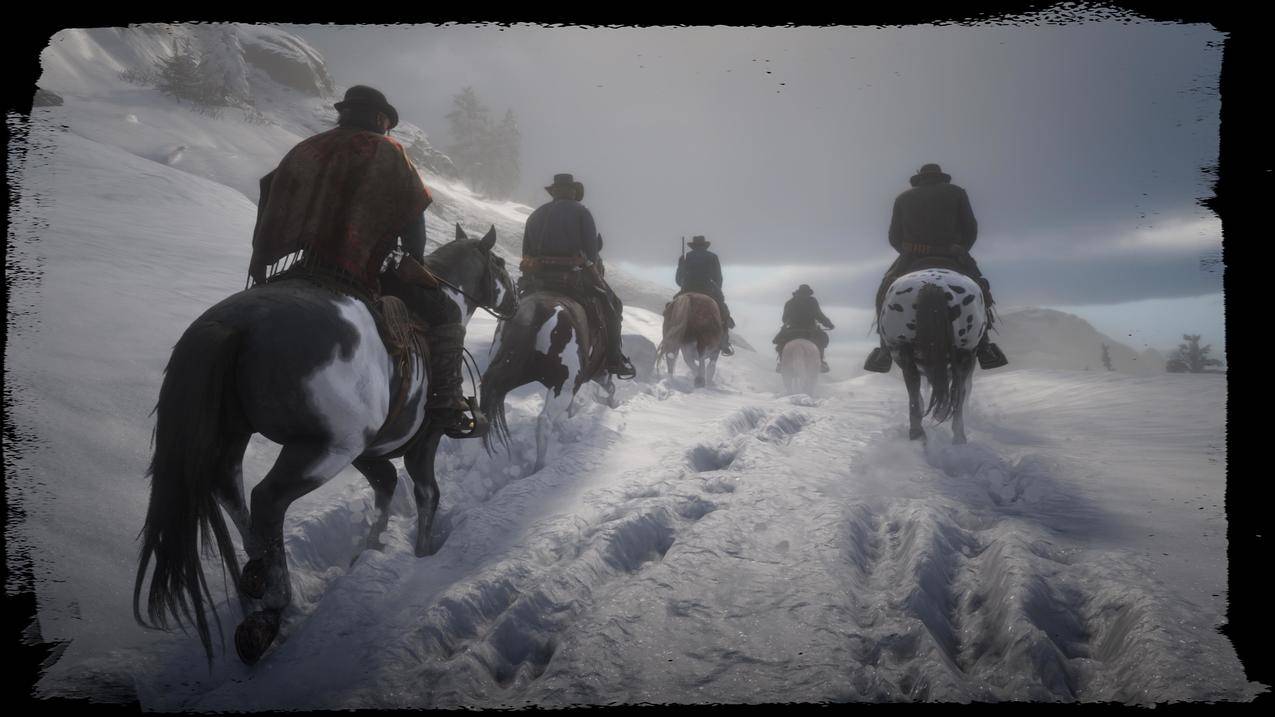 牛仔,RedDeadRedemption,RedDeadRedemption2,马,雪,VideoGameArt,视频游戏