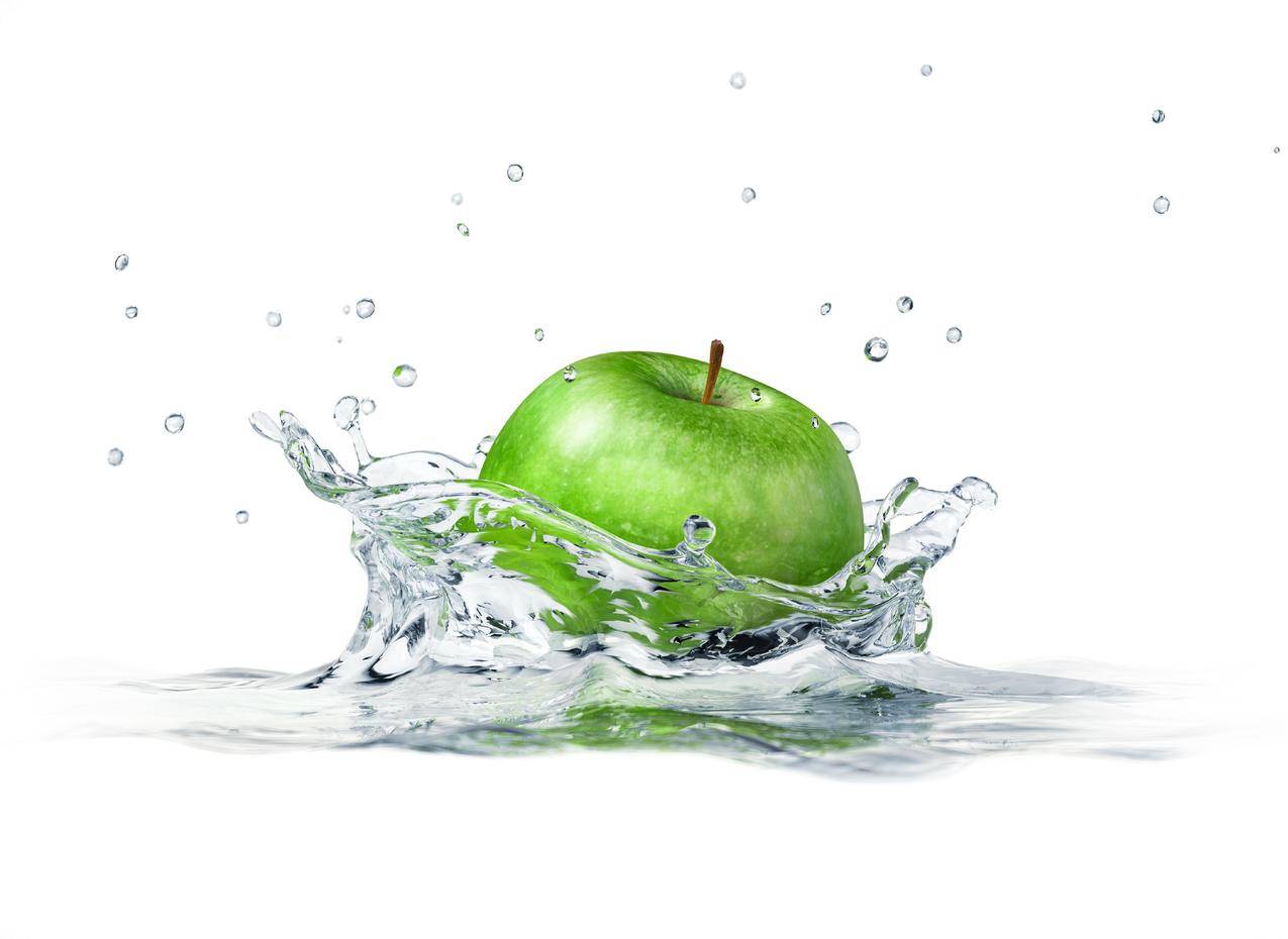 苹果,水滴,水,白色背景,极简主义