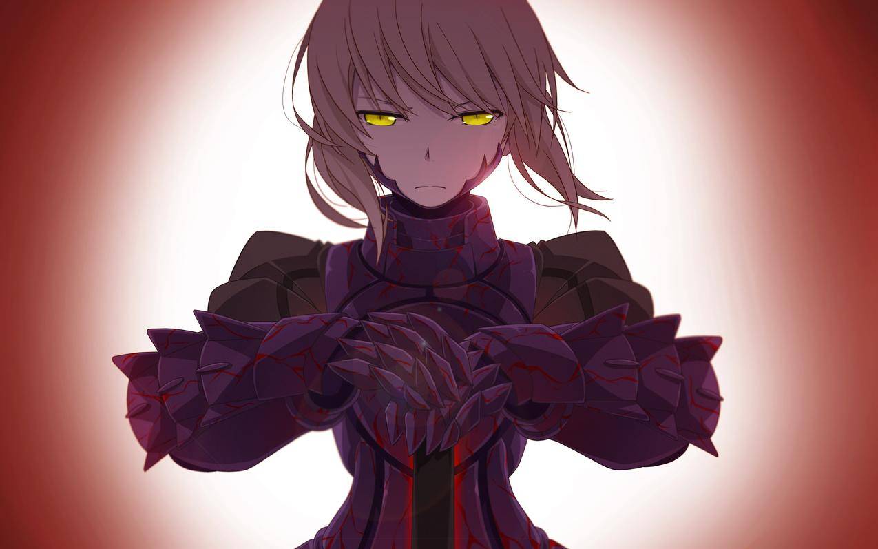 金发女郎,Saber,SaberAlter,胖子,黄眼睛,盔甲,剑,动漫,幻想女孩,简单背景,幻想艺术,动漫