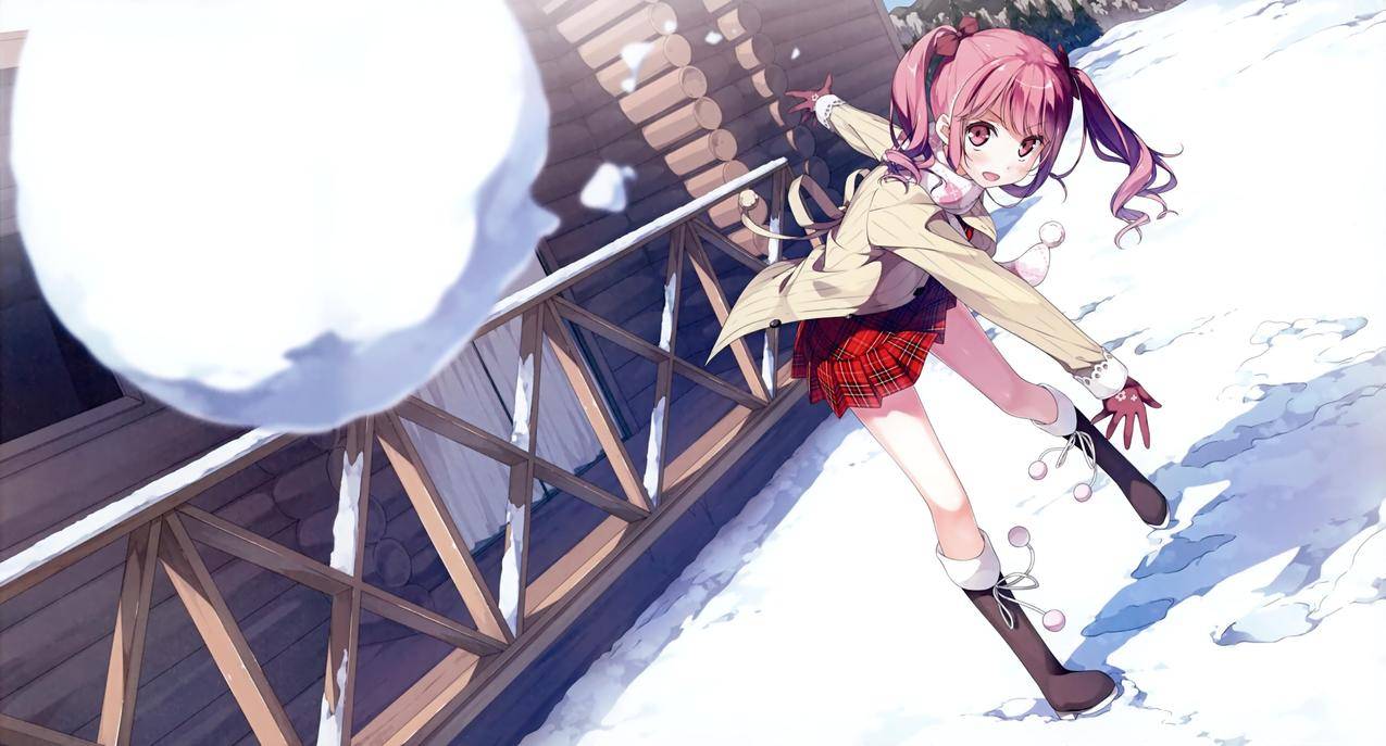 原生人物,Kantoku,Pink,动漫,Kurumi,KANTUKU,雪,动漫,后5年学校