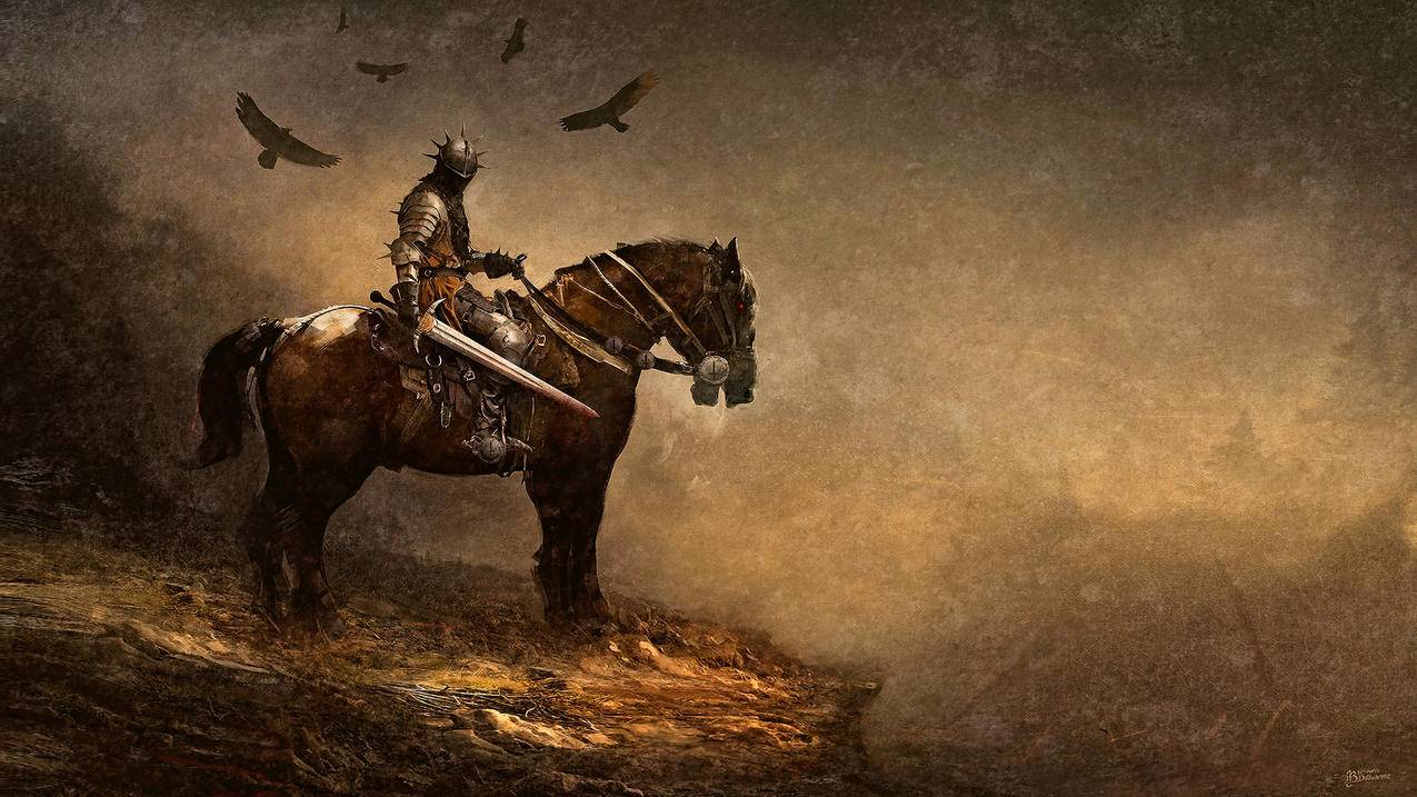 fantasyart,艺术品,同人画,概念设计,黑暗,动物,马,剑,盔甲,头盔