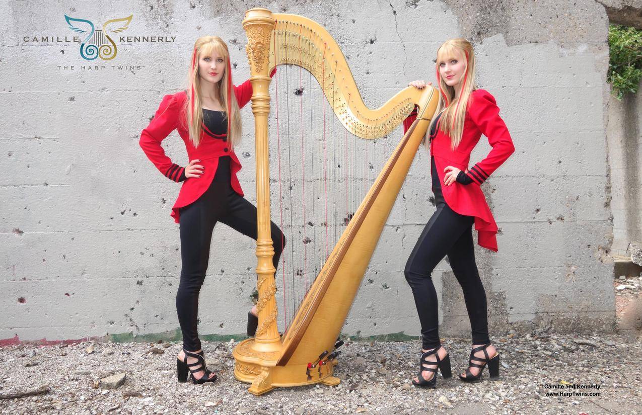 妇女,竖琴,HarpTwins