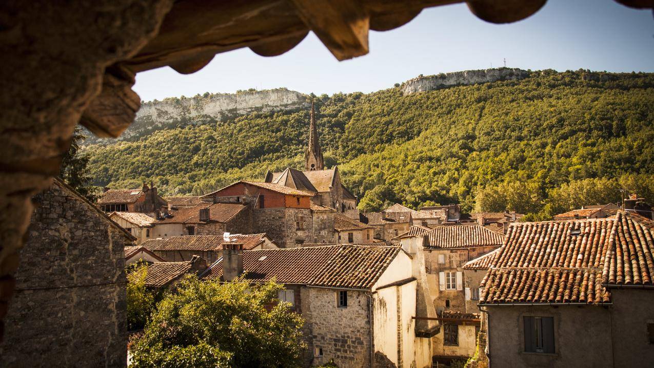 房屋,树木,自然,教堂,山丘,法国