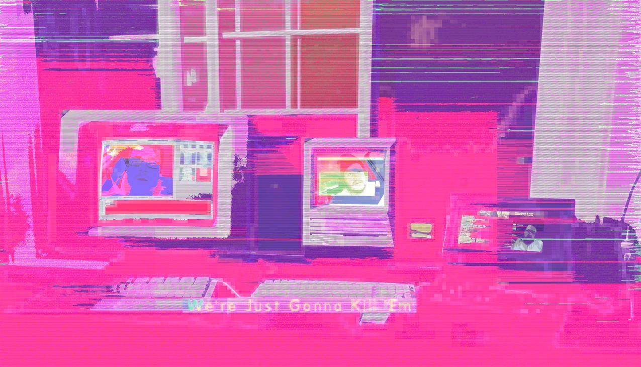 蒸汽波,百万富翁,电脑,电脑屏幕