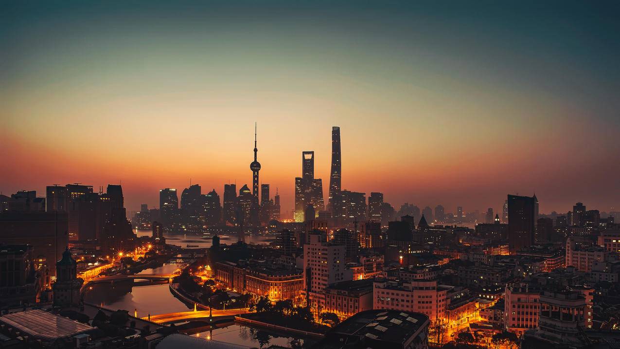 城市景观,城市,阳光,日落,景观,摄影,建筑,上海