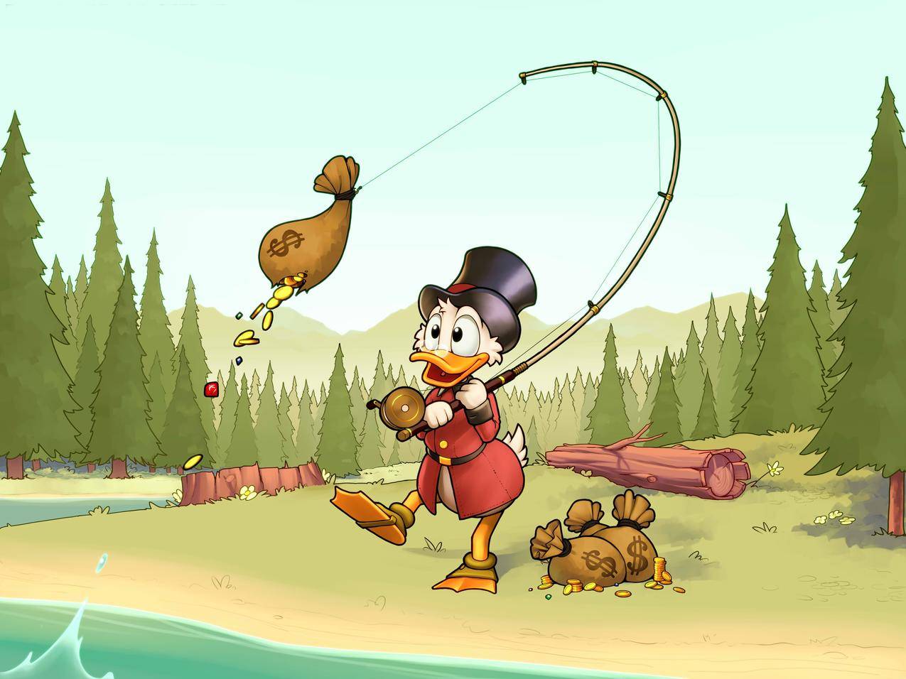 ScRoGeMcCd鸭,卡通,幽默,DuckTales,华尔兹,硬币