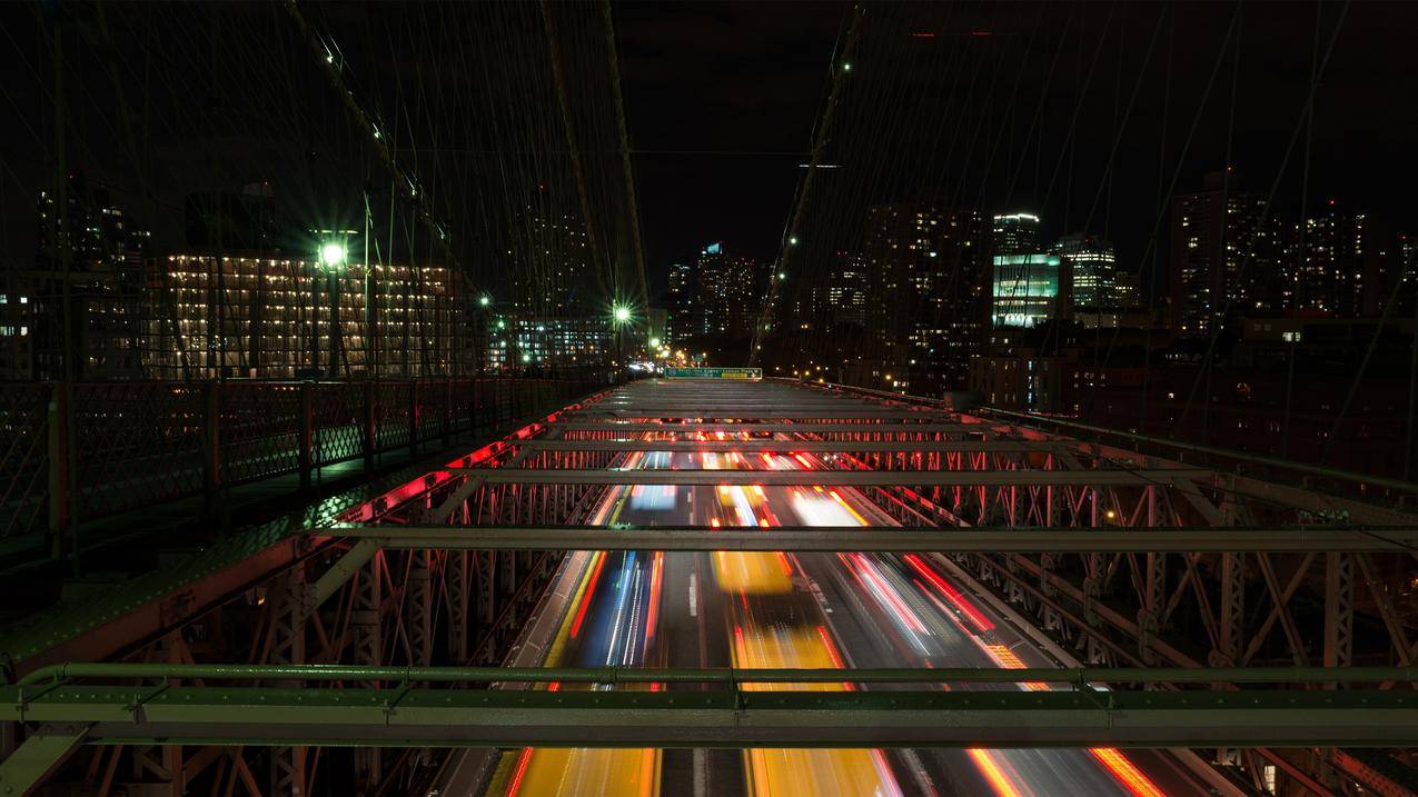 摄影,桥梁,夜景,城市景观,出租车,BrooklynBridge