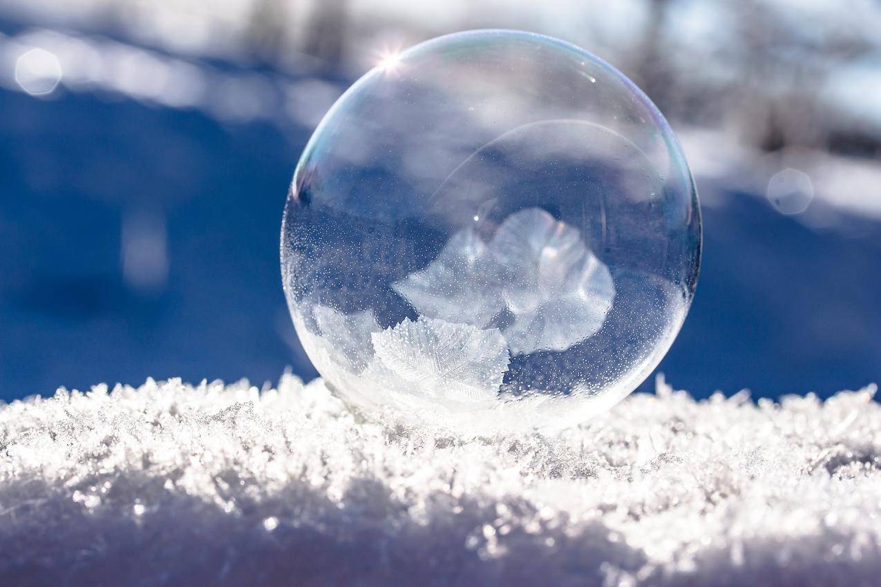 雪花,水晶球,5k图片