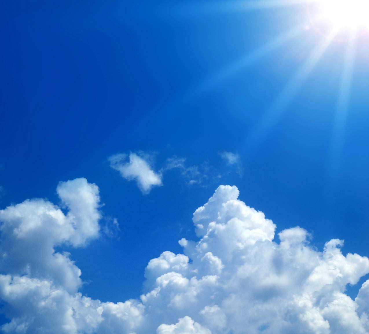 蓝色天空,云,太阳,4K背景图片