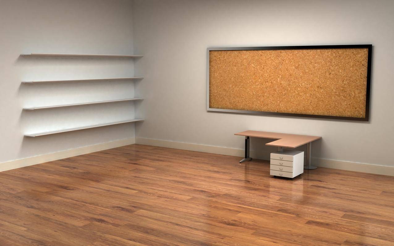 办公室,书架,桌子,木地板,4k,3d壁纸
