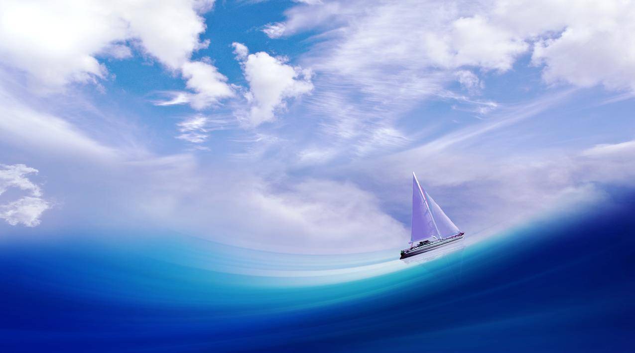 船舶,海波,帆,天空,云,艺术,帆船,4K设计图片