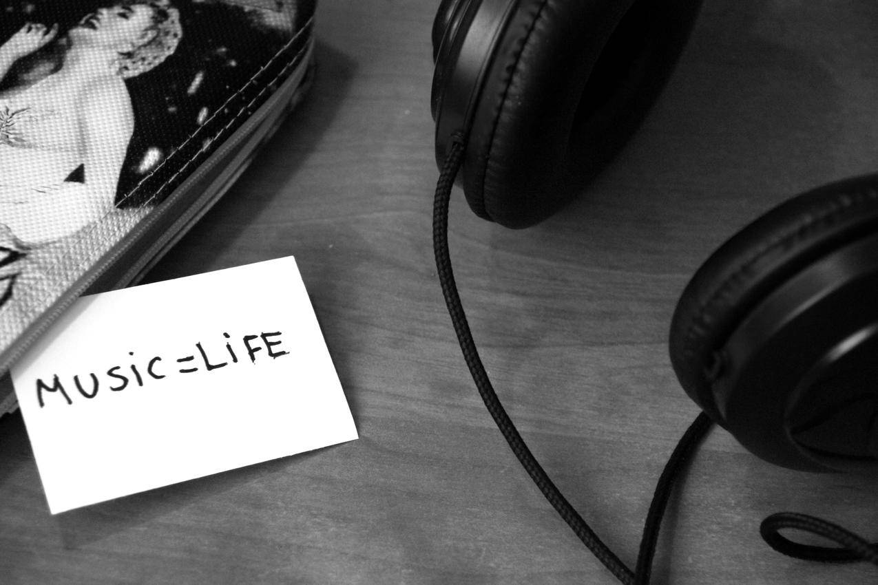 免费黑白照片,音乐,耳机,生活