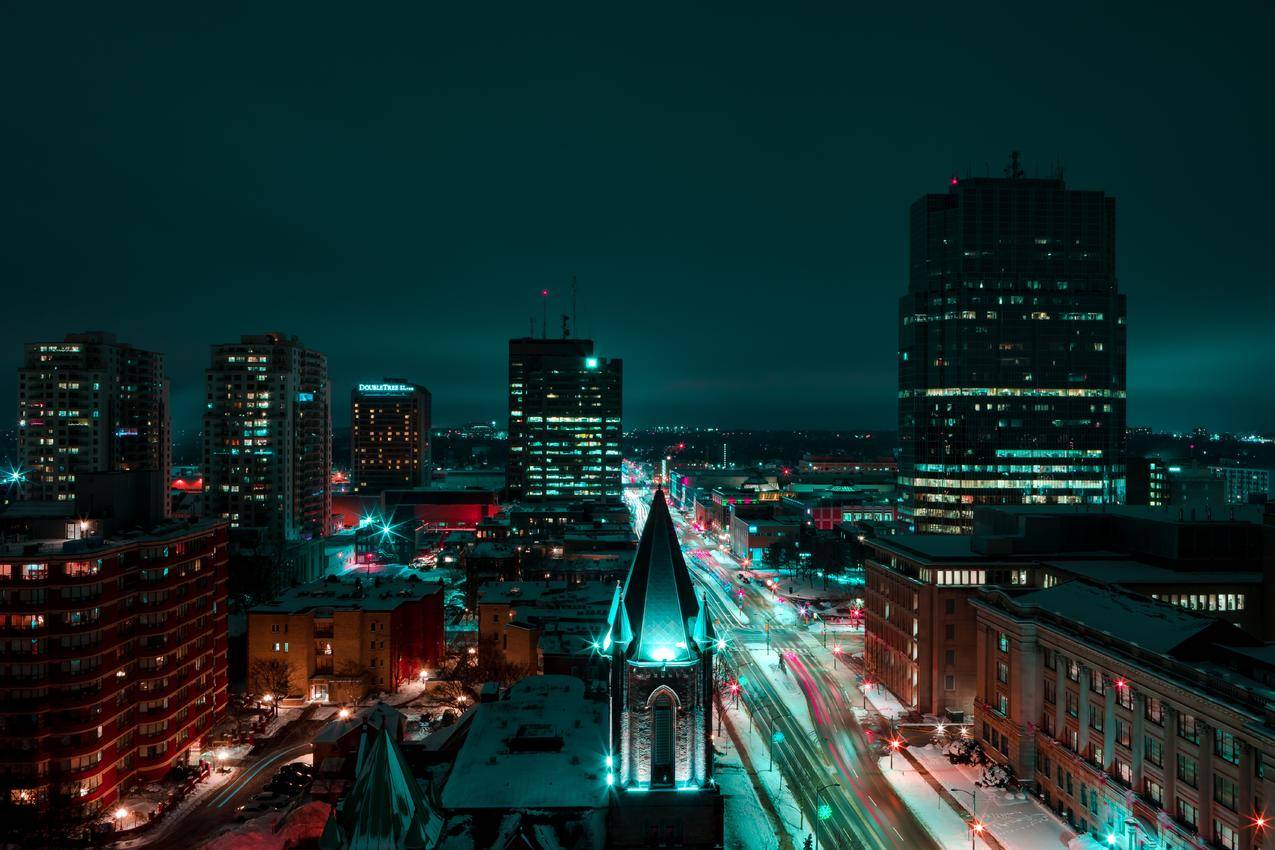 夜间城市时光高清图片