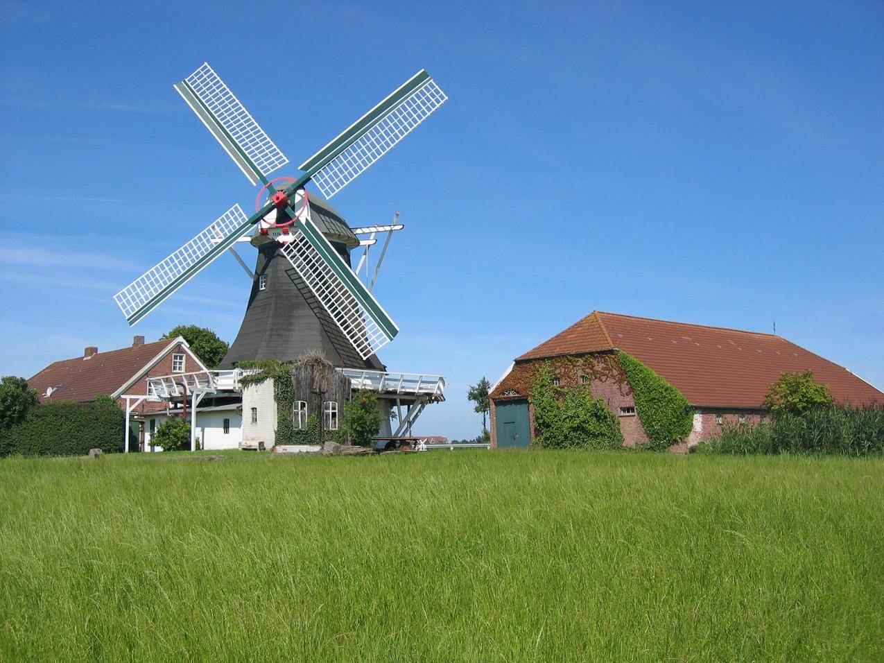 荷兰北弗里斯兰的风车图片