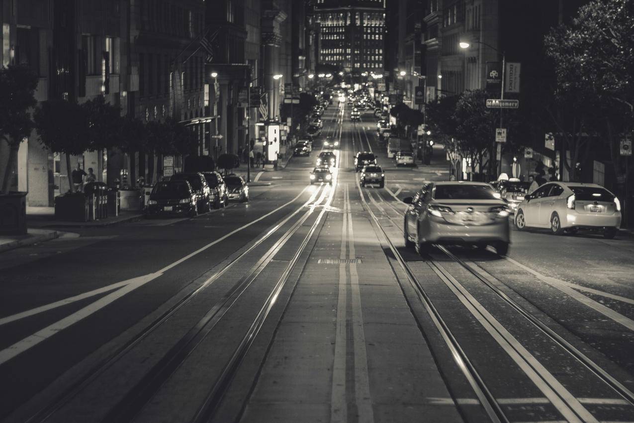 免费的黑白照片,城市,汽车,交通