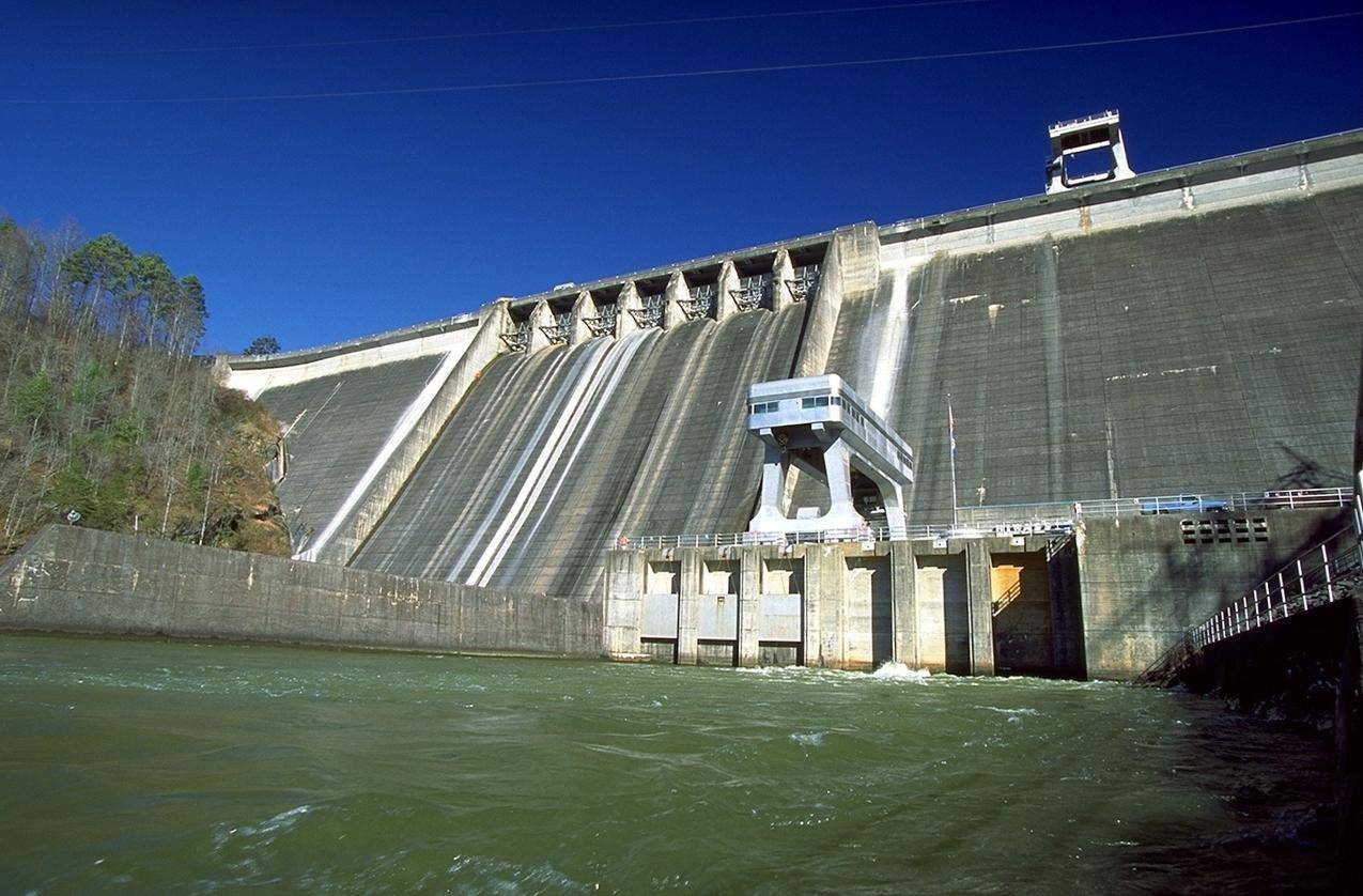 水利工程水坝的高清图片