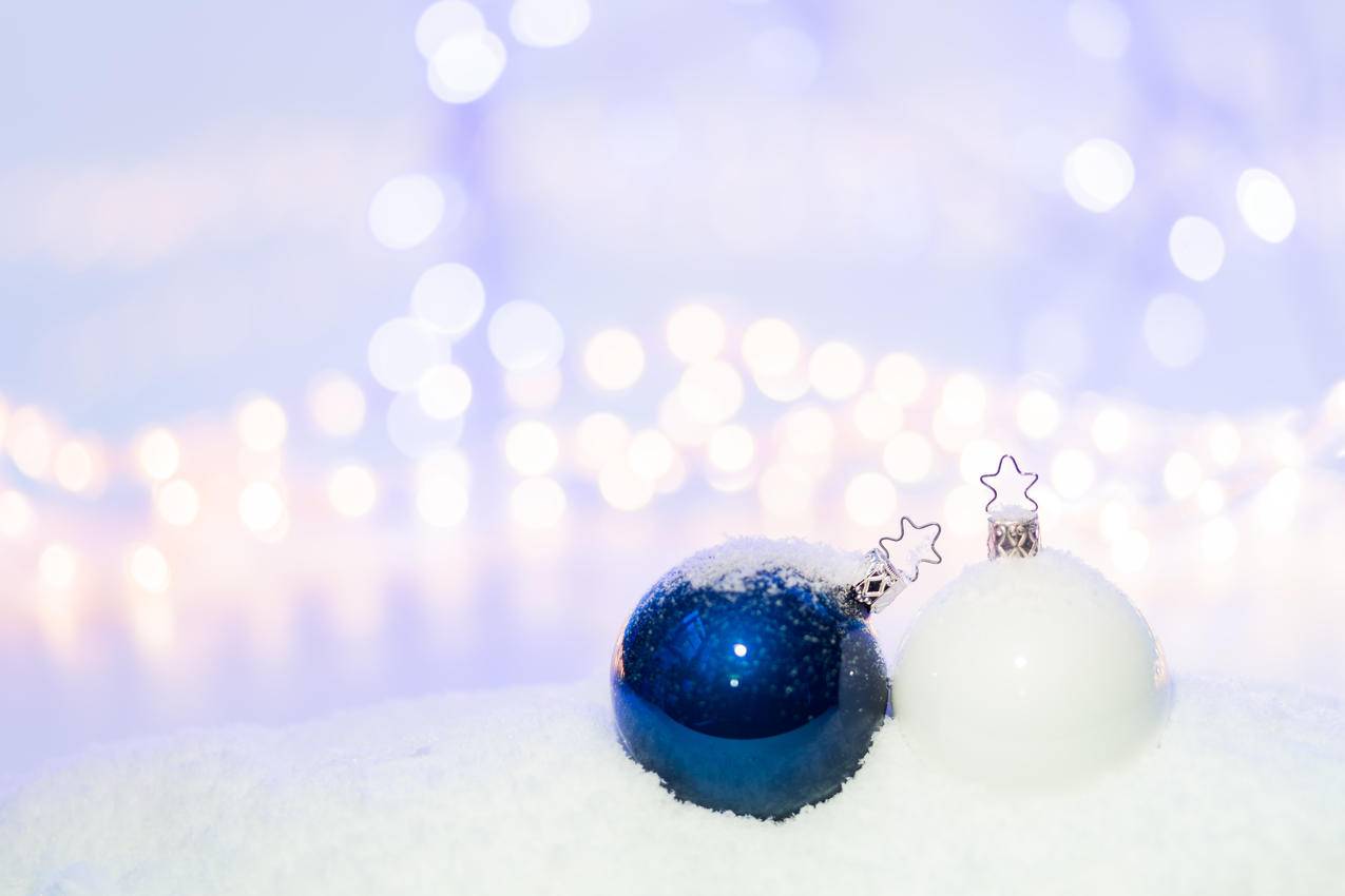 雪上蓝圆圣诞饰品