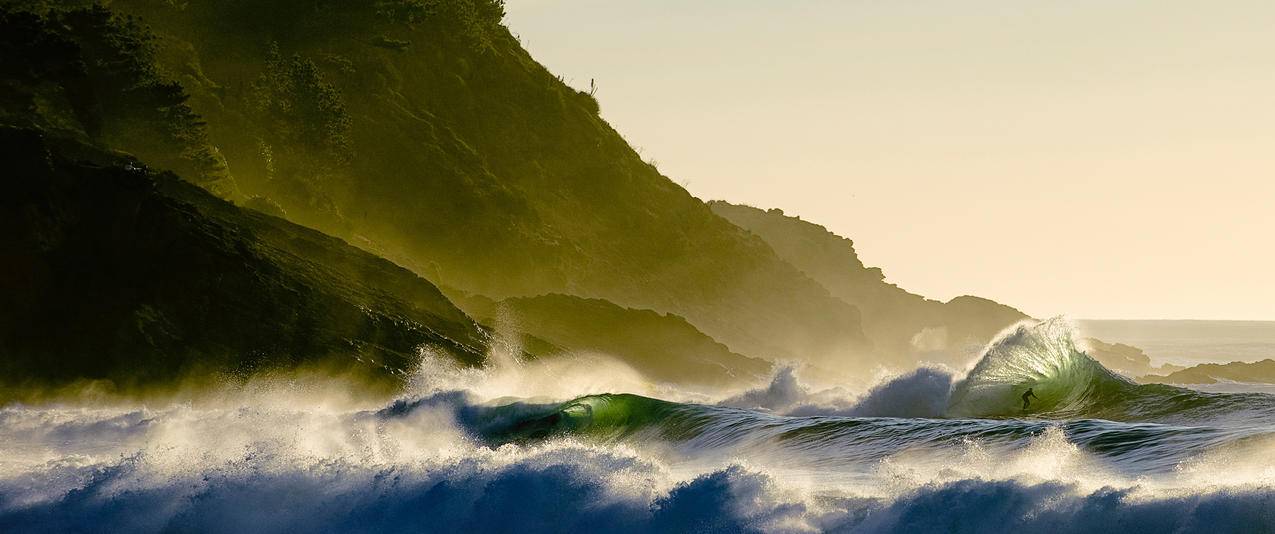 海洋海浪3440x1440风景壁纸