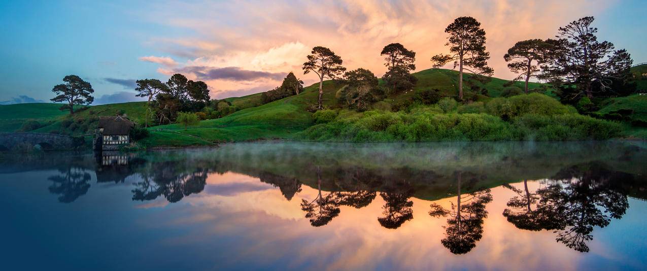 新西兰美丽迷人湖泊山脉3440x1440带鱼屏壁纸
