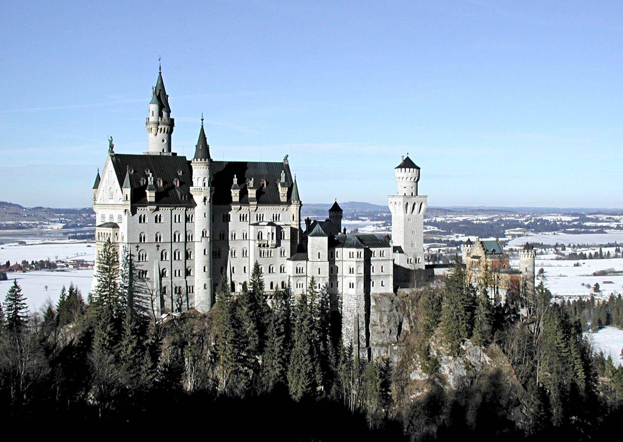 冬天的童话城堡建筑图片
