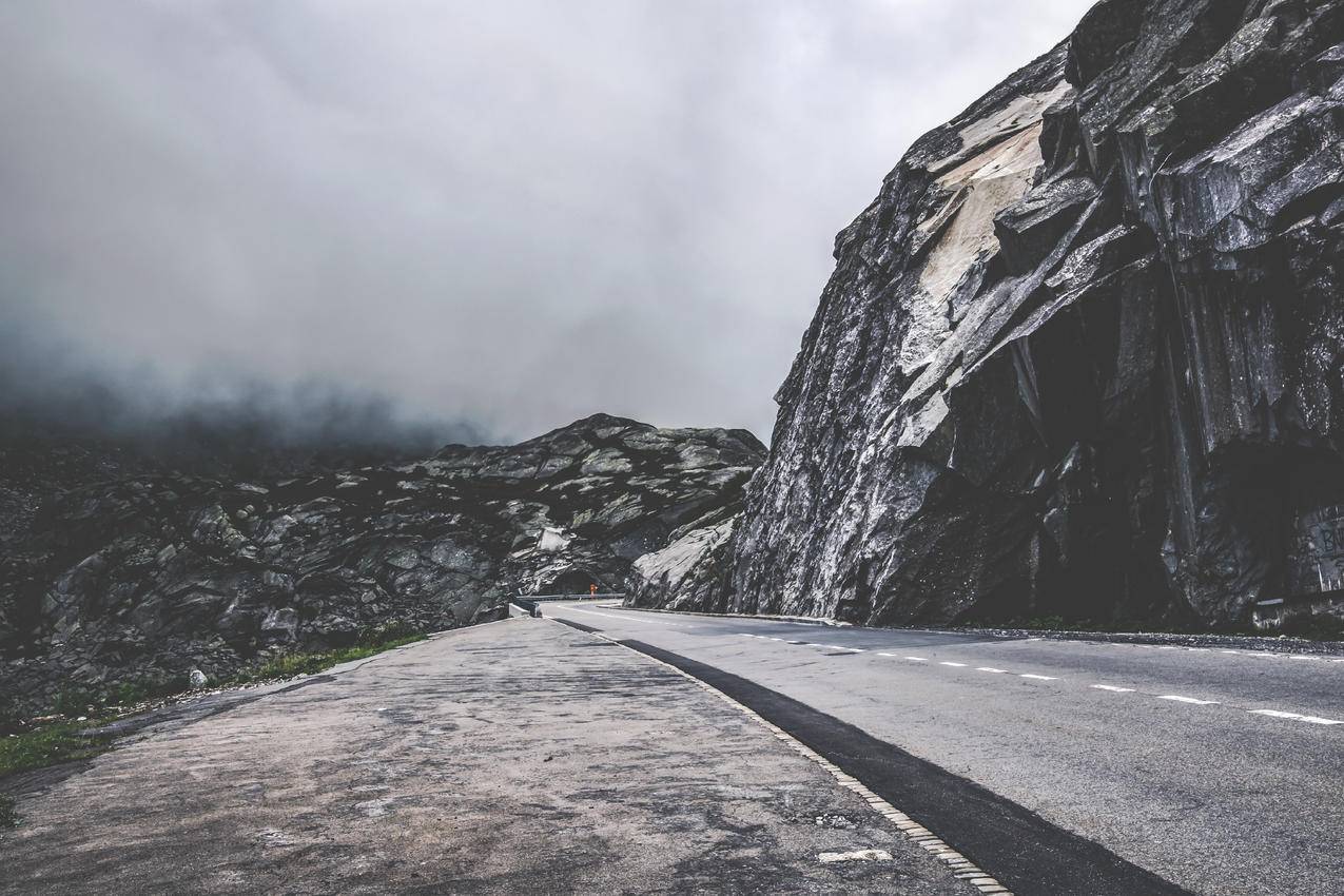 免费图片,冷,黑白,道路,景观