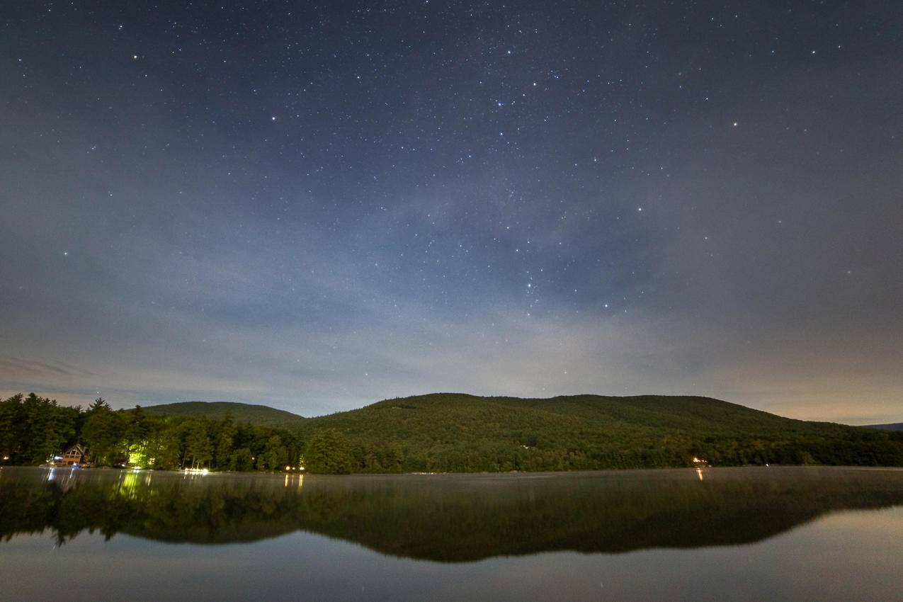 晚上,湖,星星,星空风景5K壁纸-千叶网