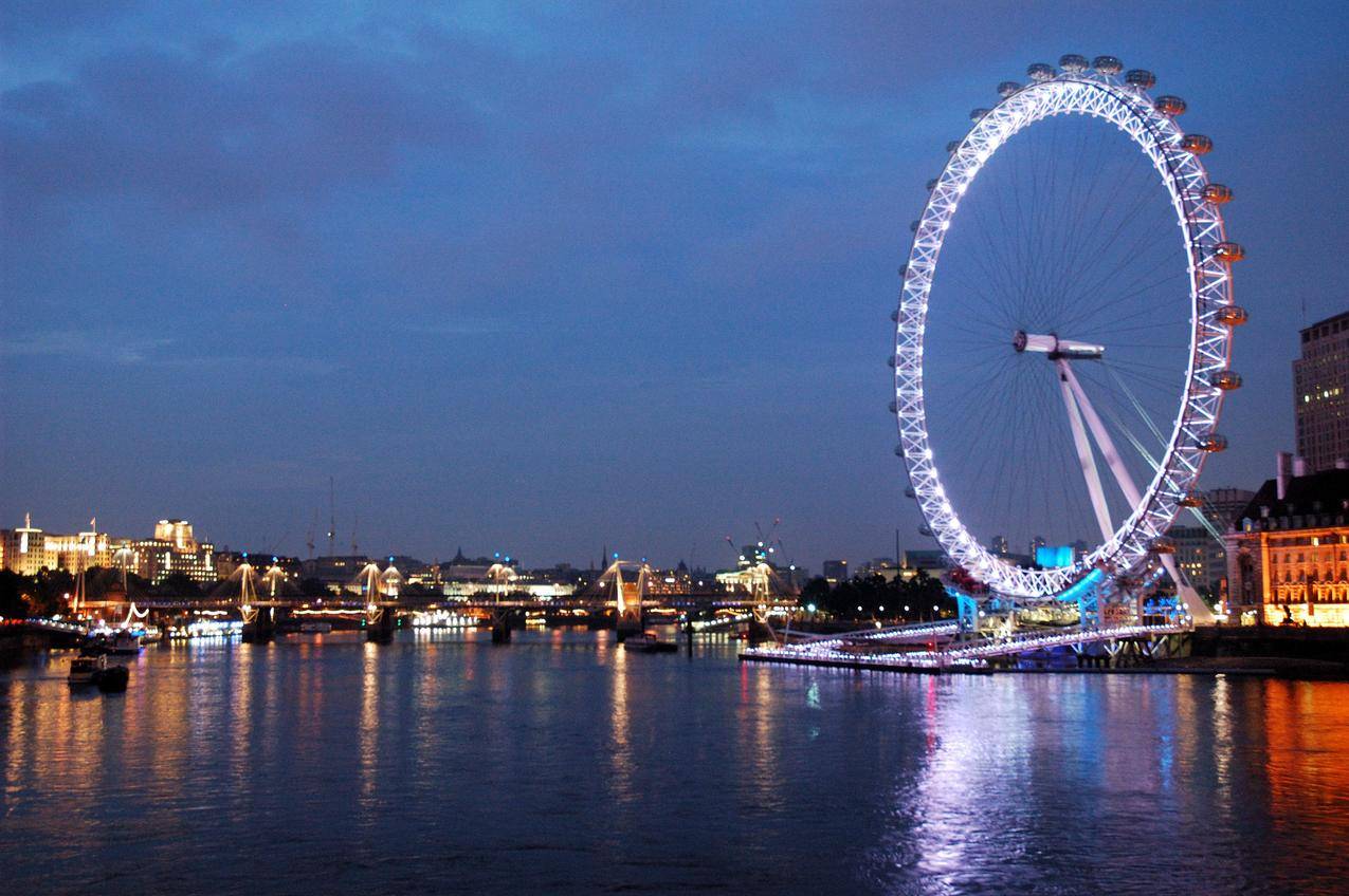 伦敦摩天轮,伦敦眼夜景图片