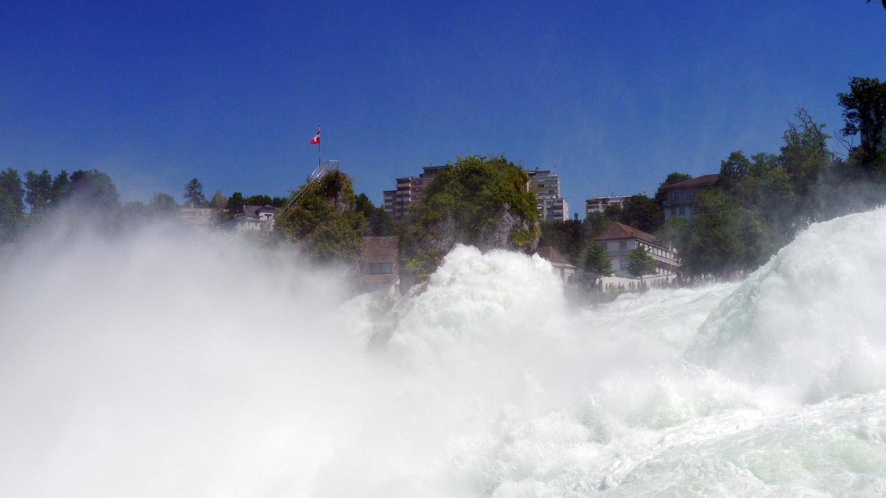 瑞士莱茵河瀑布高清图片