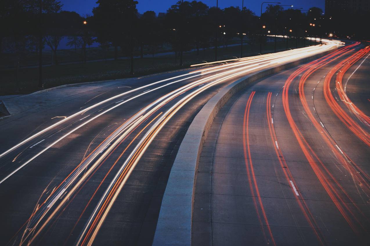 公路夜景摄影高清图片