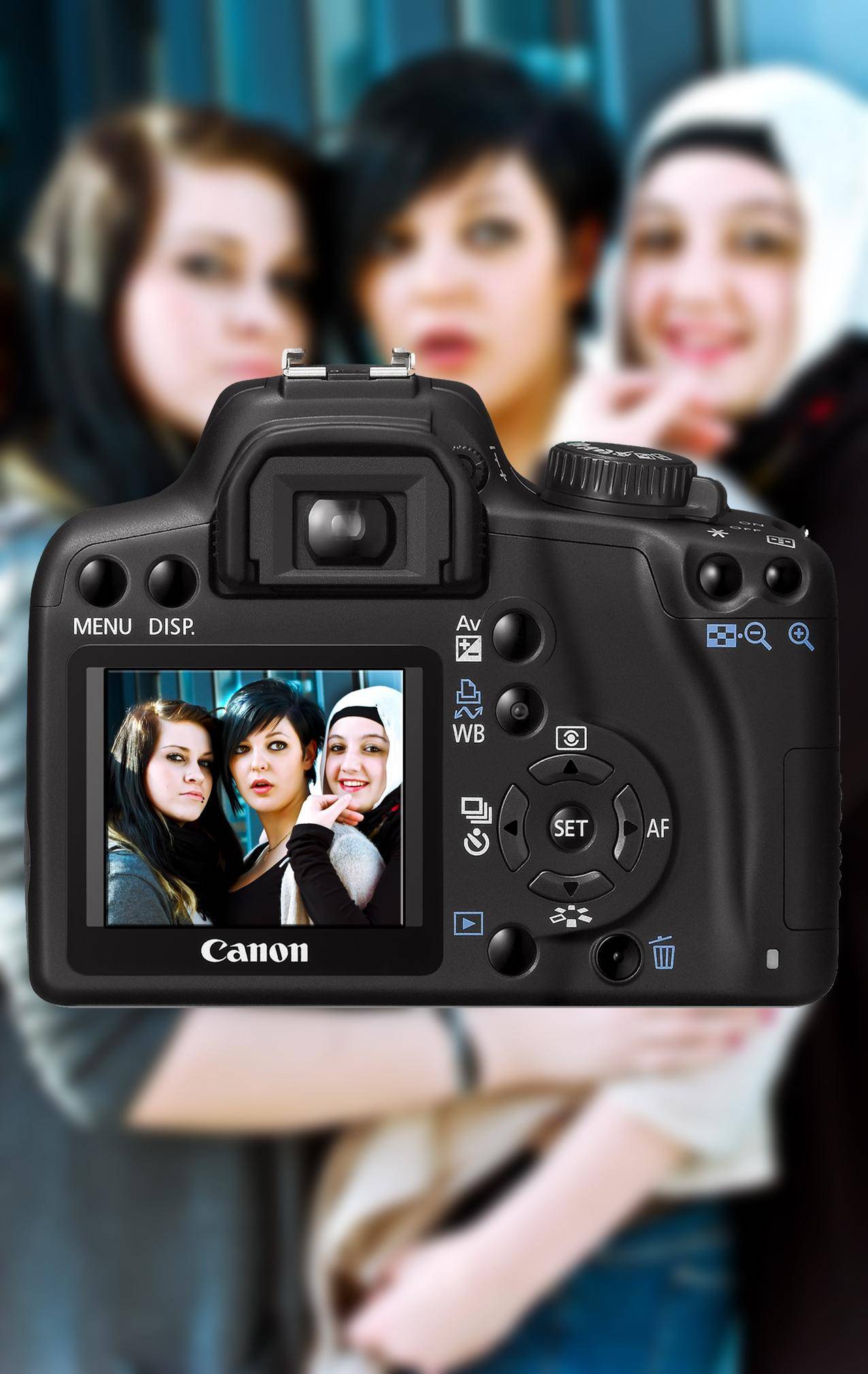 数码相机拍摄的3名女性