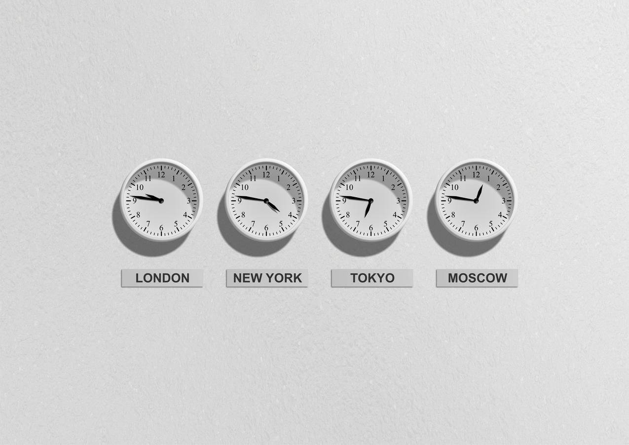 伦敦纽约东京和莫斯科钟表