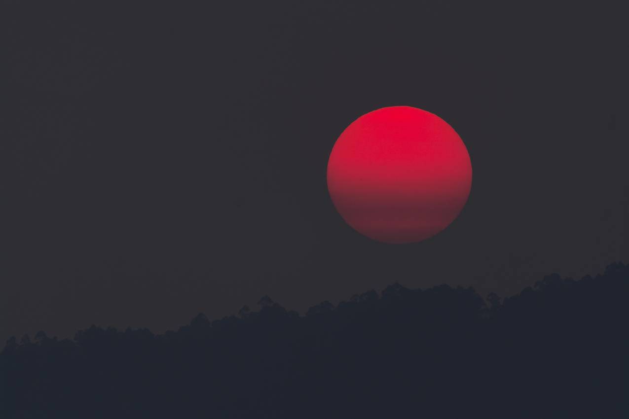 夜间红月亮