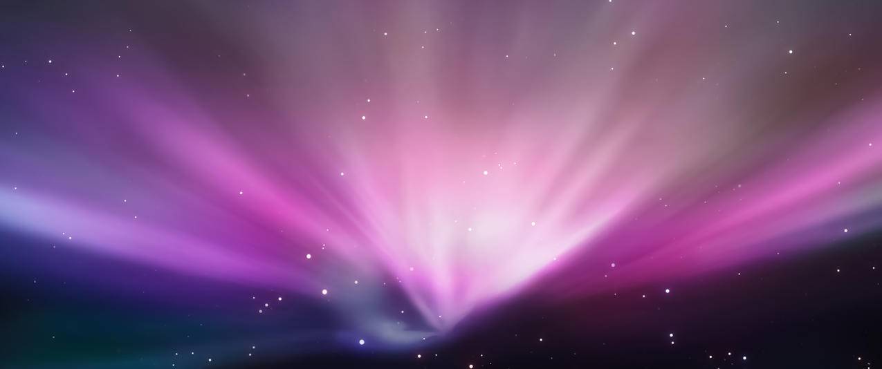 苹果MAC梦幻紫色星空3440x1440壁纸