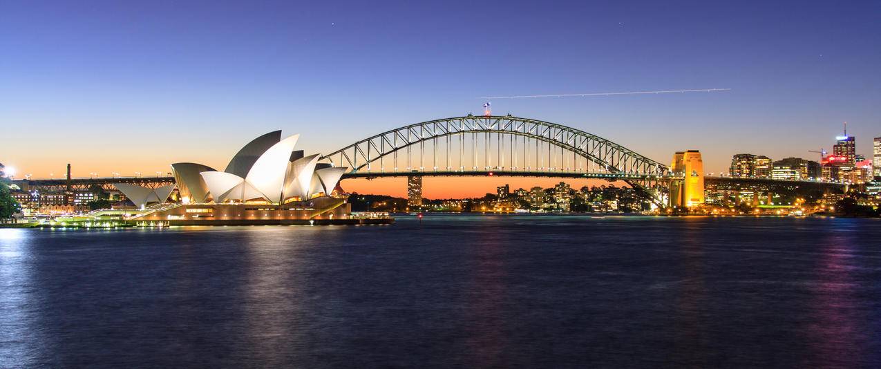 悉尼港,悉尼港湾大桥,悉尼歌剧院3440x1440风光壁纸
