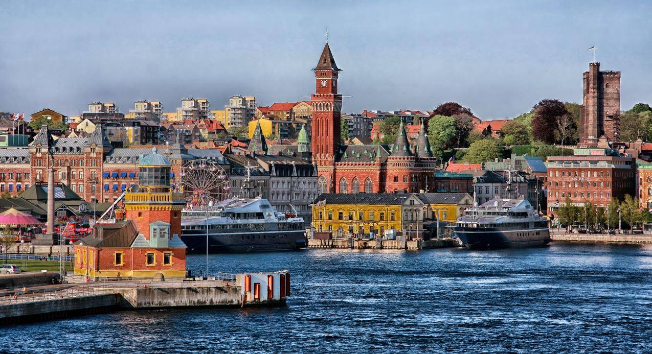 丹麦的城市欧式建筑图片