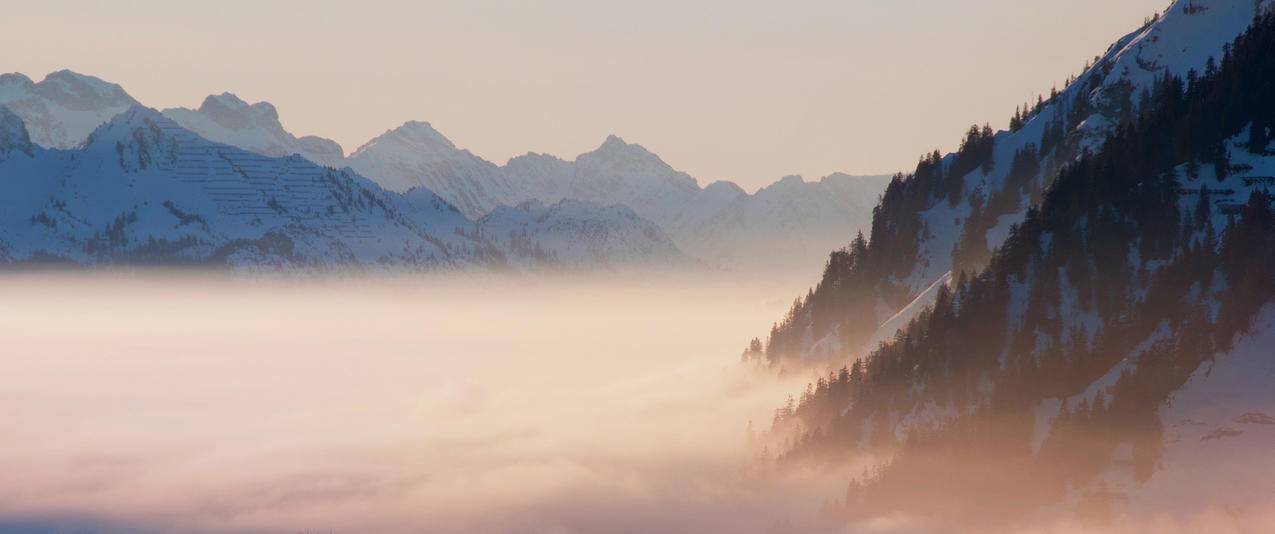 雾,高峰,3440x1440风景壁纸