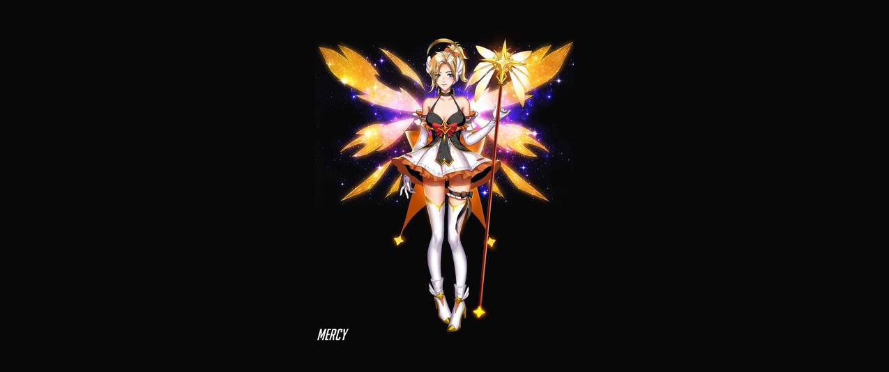 天使Mercy,3440x1440壁纸
