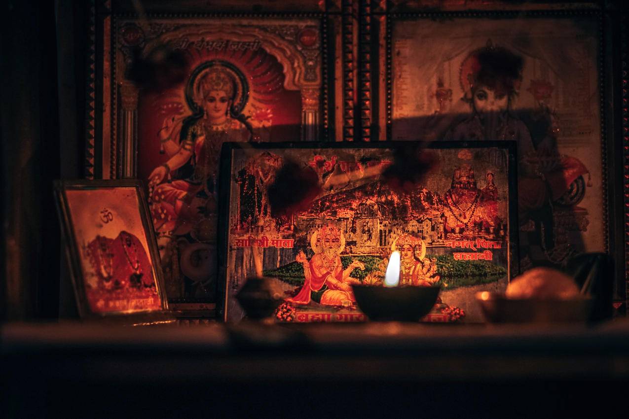 五颜六色的印度教神摄影