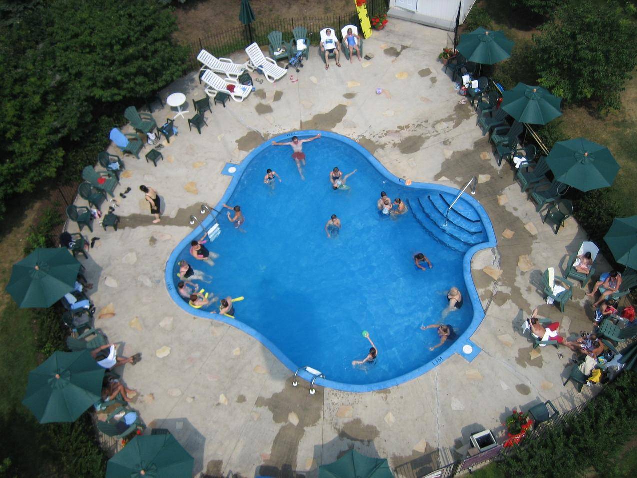 夏天的露天游泳池图片