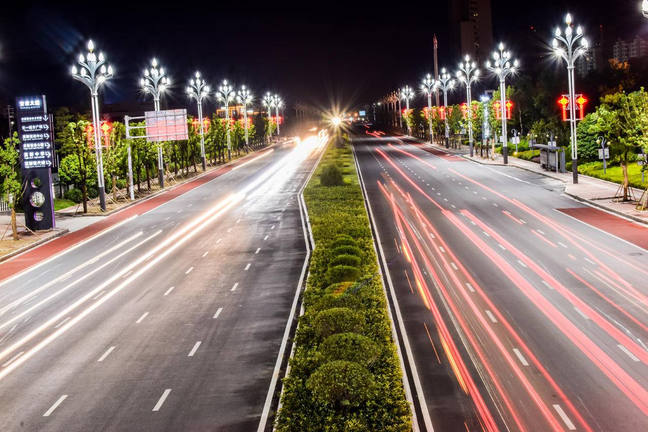 道路车辆的延时摄影