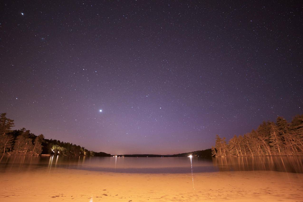 天空,沙滩,夜景,湖泊cc0可商用图片